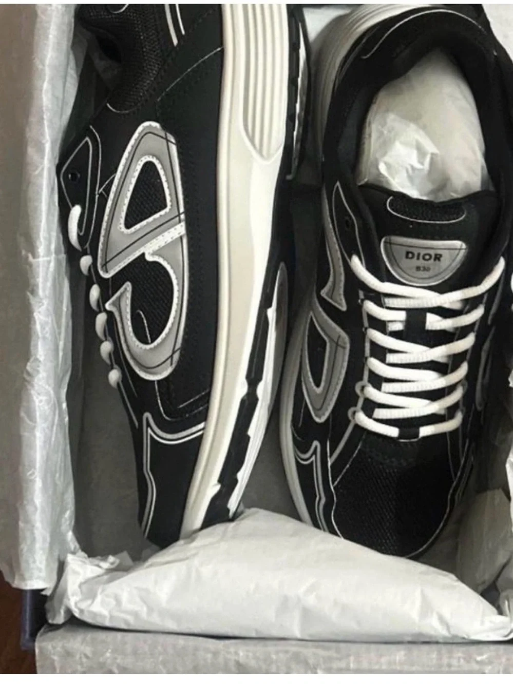 Dior Black and White Men's Athletic Sneakers